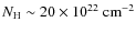 $\ensuremath{N_{{\rm H}}}\sim 20 \times 10^{22}~{\rm cm}^{-2}$
