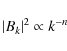 \begin{displaymath}\vert B_k\vert^2\propto k^{-n}
\end{displaymath}