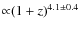 ${\propto}(1+z)^{4.1\pm0.4}$