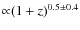 ${\propto}(1+z)^{0.5\pm0.4}$