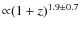 ${\propto}(1+z)^{1.9\pm0.7}$