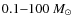 $0.1{-}100~M_{\odot}$