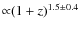 ${\propto}(1+z)^{1.5\pm0.4}$