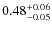 $\rm0.48^{+0.06}_{-0.05}$