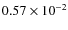 $0.57\times10^{-2}$