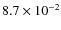 $8.7\times10^{-2}$