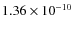 $1.36\times10^{-10}$