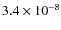 $3.4\times10^{-8}$