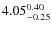 $ 4.05_{\rm -0.25}^{ 0.40}$