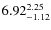 $ 6.92_{\rm -1.12}^{ 2.25}$