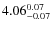 $ 4.06_{\rm -0.07}^{ 0.07}$
