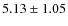 $ 5.13\pm 1.05$