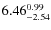 $ 6.46_{\rm -2.54}^{ 0.99}$