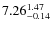 $ 7.26_{\rm -0.14}^{ 1.47}$