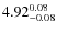 $ 4.92_{\rm -0.08}^{ 0.08}$