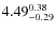 $ 4.49_{\rm -0.29}^{ 0.38}$