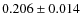 $ 0.206\pm 0.014$