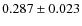 $ 0.287\pm 0.023$