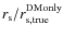 $r_{\rm s}/r_{\rm s,true}^{\rm DM only}$