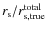 $r_{\rm s}/r_{\rm s,true}^{\rm total}$