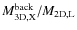 $M_{\rm 3D,X}^{\rm back}/M_{\rm 2D,L}$