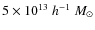 $5\times 10^{13}~h^{-1}~M_\odot$