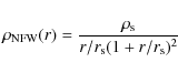 \begin{displaymath}\rho_{\rm NFW}(r)=\frac{\rho_{\rm s}}{r/r_{\rm s}(1+r/r_{\rm s})^2}
\end{displaymath}