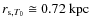 $r_{{\rm s},T_0 } \cong 0.72~{\rm kpc}$