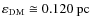 $\varepsilon _{\rm DM} \cong 0.120~{\rm pc}$