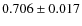 $0.706\pm0.017$