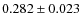 $ 0.282\pm0.023$
