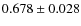 $ 0.678\pm0.028$