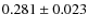 $ 0.281\pm0.023$