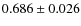 $ 0.686\pm0.026$
