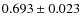 $0.693\pm0.023$