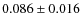 $ 0.086\pm0.016$