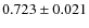 $ 0.723\pm0.021 $