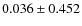 $ 0.036\pm0.452 $