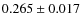 $0.265\pm0.017$