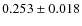 $ 0.253\pm0.018$