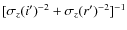 $[\sigma_z(i')^{-2}+\sigma_z(r')^{-2}]^{-1}$