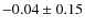 $ -0.04\pm 0.15$