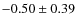 $ -0.50\pm 0.39$