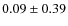 $ 0.09\pm 0.39$