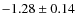 $ -1.28\pm 0.14$
