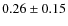 $ 0.26\pm 0.15$