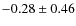 $ -0.28\pm 0.46$