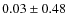 $ 0.03\pm 0.48$