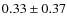 $ 0.33\pm 0.37$