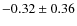 $ -0.32\pm 0.36$